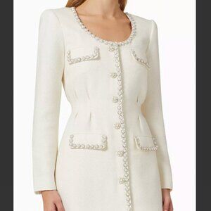 SELF-PORTRAIT CLASY WHITE MINI BUTTON UP DRESS